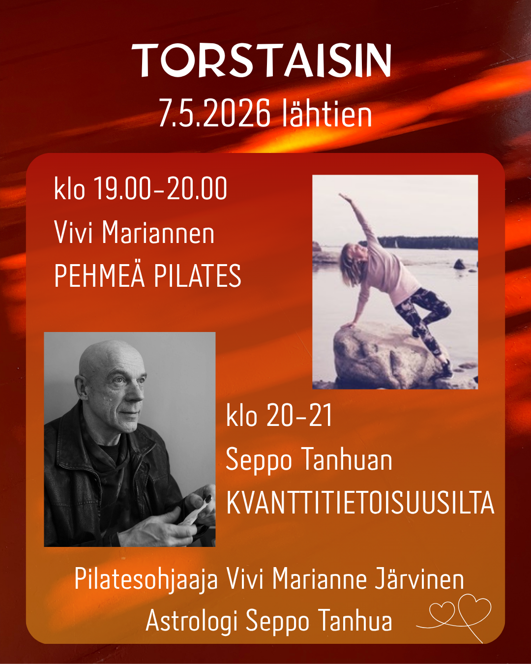 Torstaisin – Pehmeä Pilates ja Kvanttitietoisuusilta